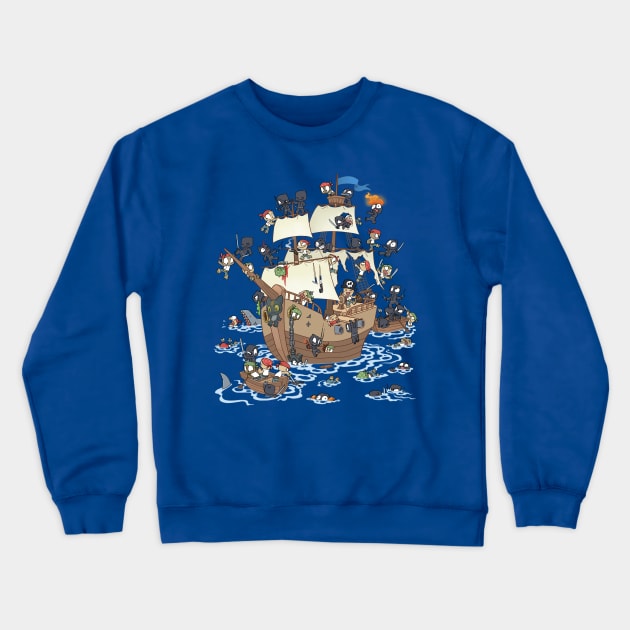 Ninja Attack! Crewneck Sweatshirt by Dooomcat